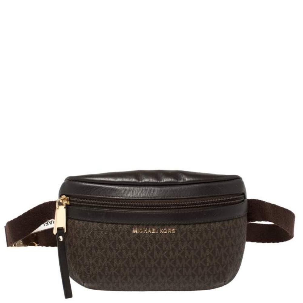 Michael Kors Brown Belt Bag with Monogram Canvas